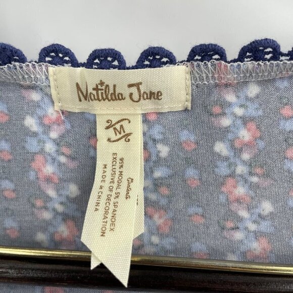 Matilda Jane Beyond The Horizon Blue Floral Tank Top Tunic Womens Size Medium - Picture 7 of 10